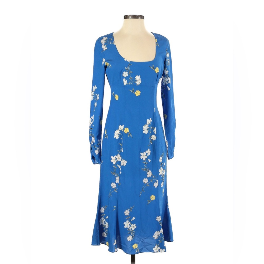 Intermix Mariabella Floral Blue Silk Dress